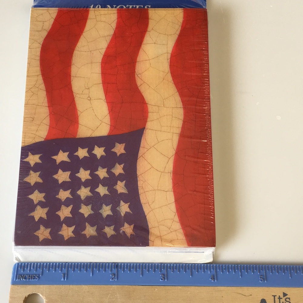 Vintage American flag note card set of 10 NWT